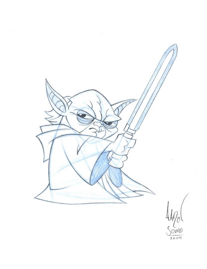 670x868 clone wars yoda sketch, in laura mc 's may star wars comic - Star Wars Yoda Drawing