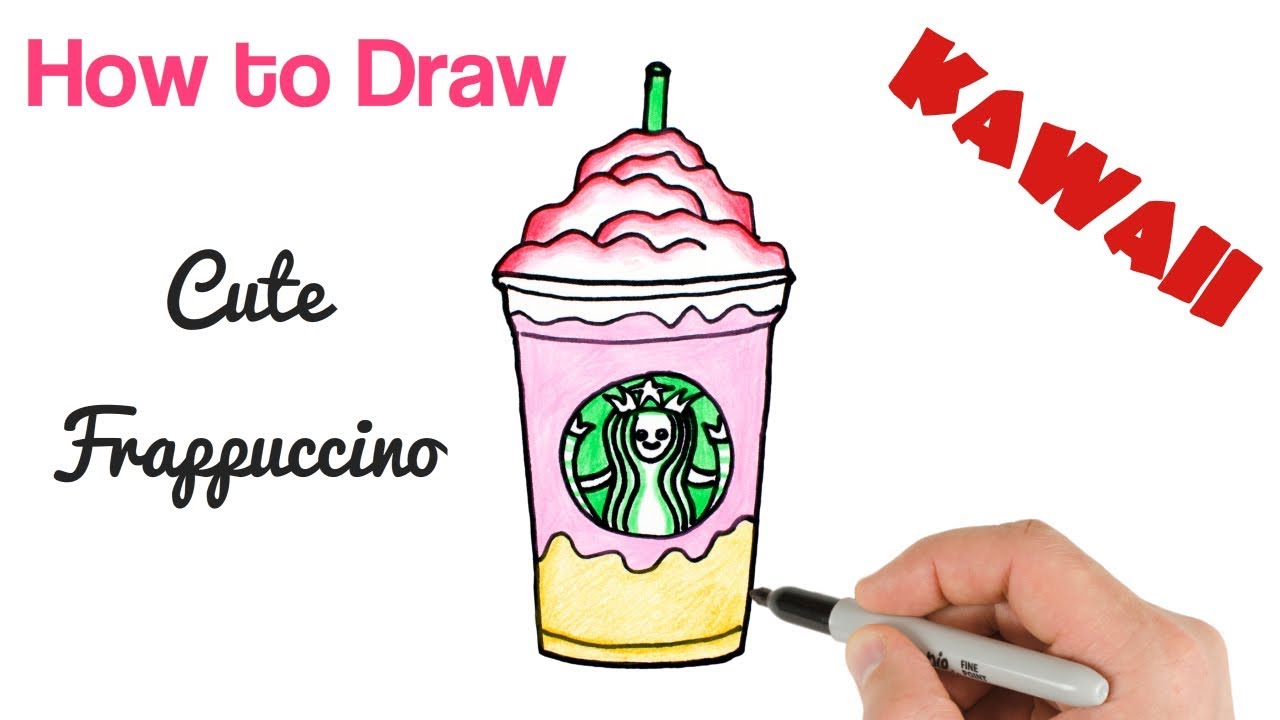 1280x720 How To Draw Starbucks Drink Easy Step - Starbucks Drawing