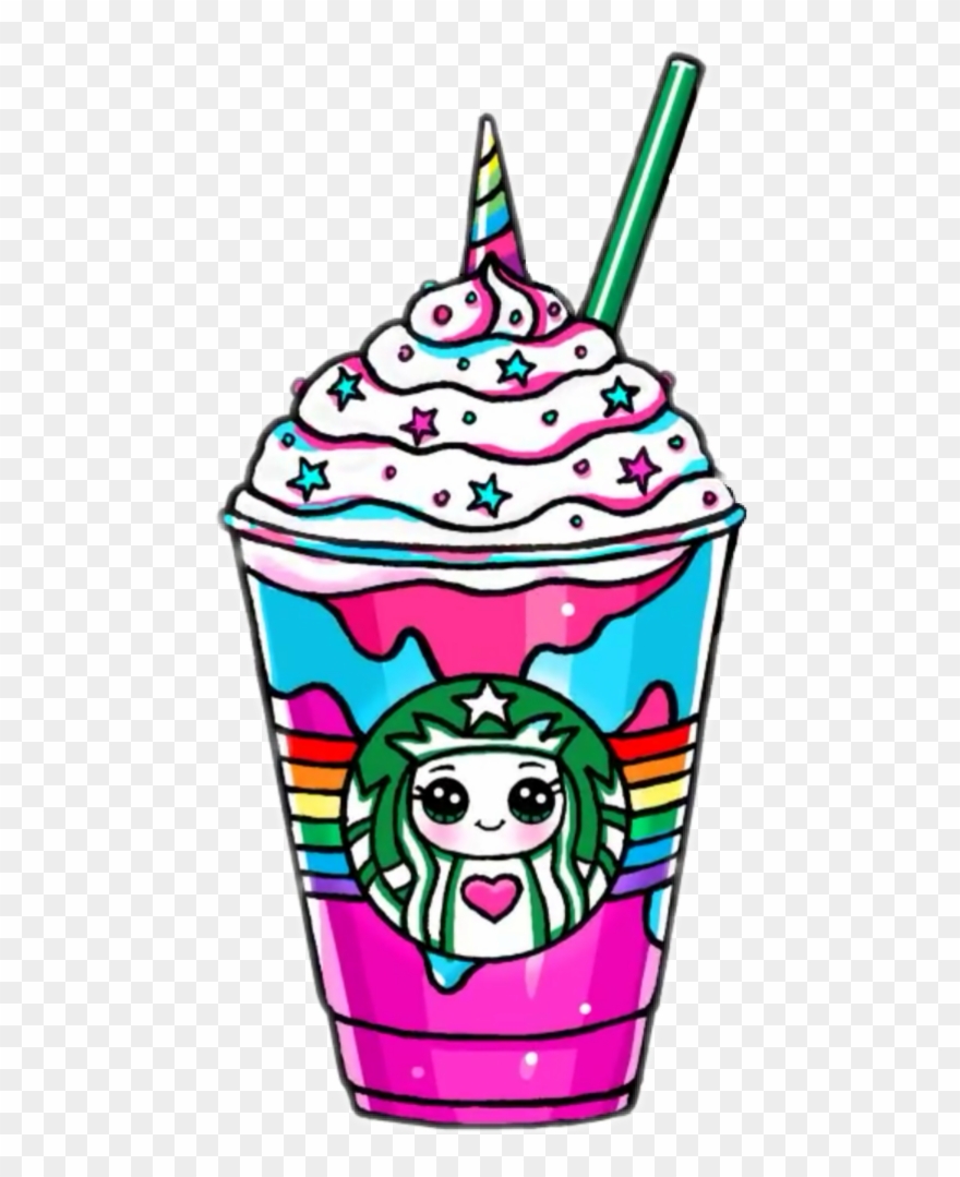 880x1079 kawaii drink drinks unicorn horn - Starbucks Drawing