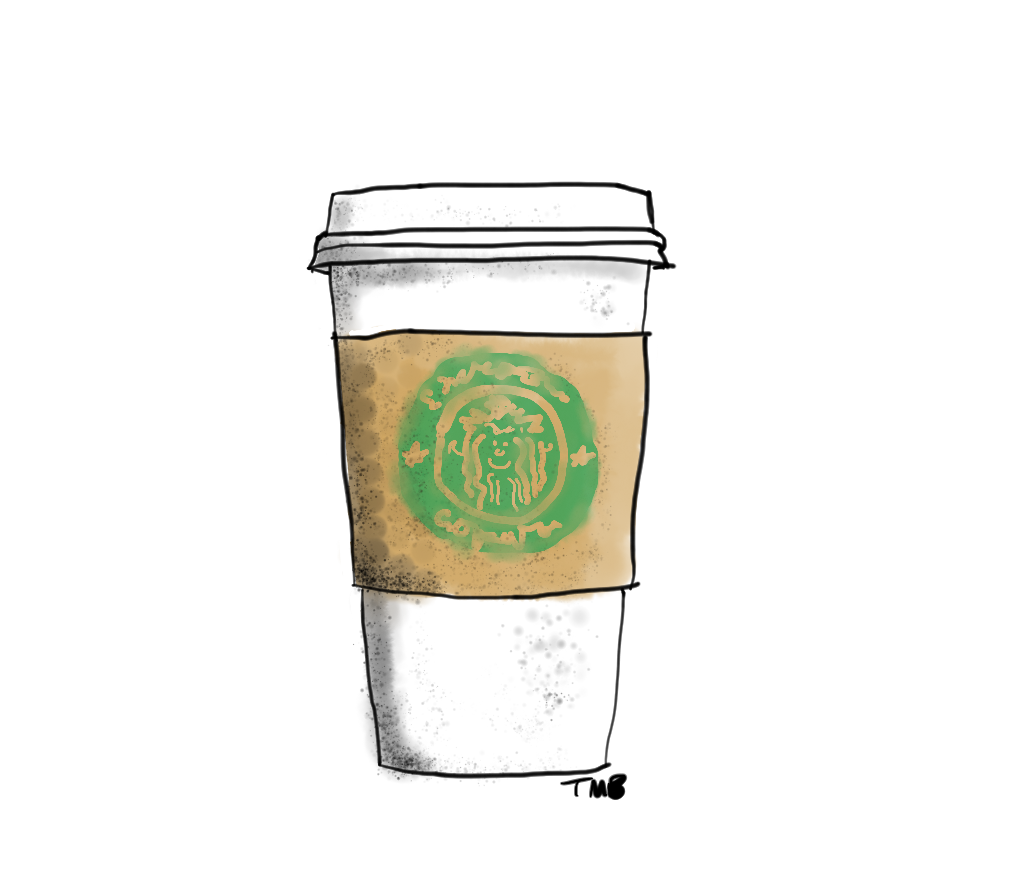 1024x896 Drawing Coffee Cup Starbucks Transparent Png Clipart Free - Starbucks Drawing