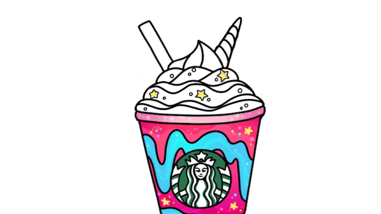 1280x720 amazing drawn starbucks frappe unicorn starbucks drawing - Starbucks Frap Drawing