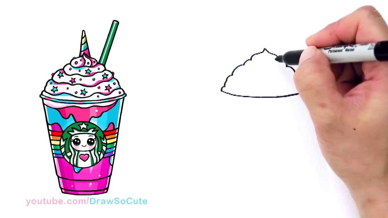 1280x720 how to draw a starbucks unicorn frappuccino - Starbucks Frap Drawing