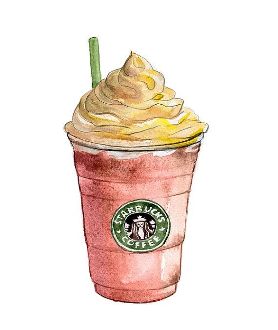 570x675 watercolor illustration - Starbucks Frap Drawing