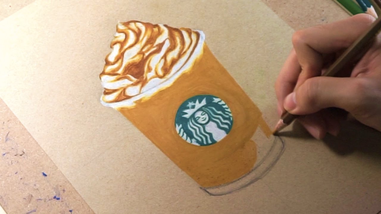 1280x720 Drawing - Starbucks Frappuccino Drawing
