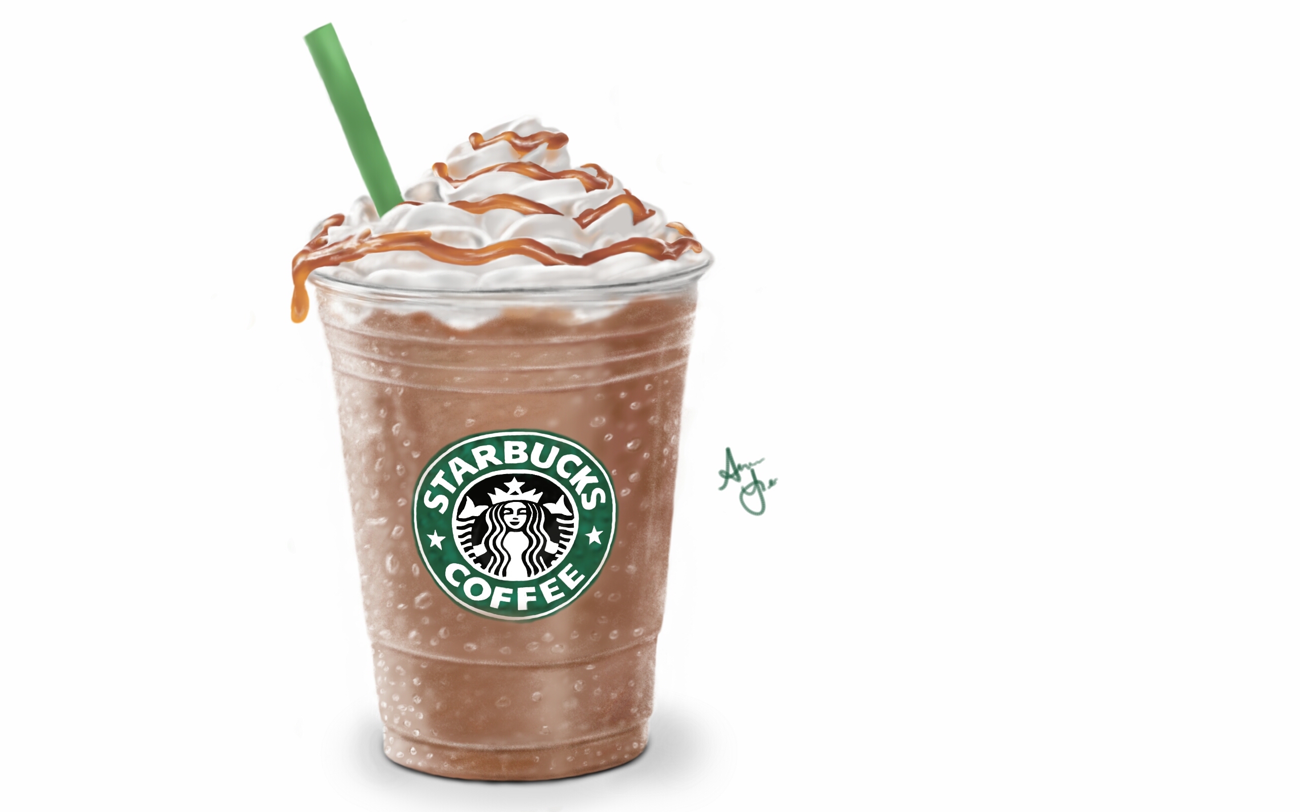 2560x1600 Drawn Starbucks Cartoon - Starbucks Frappuccino Drawing