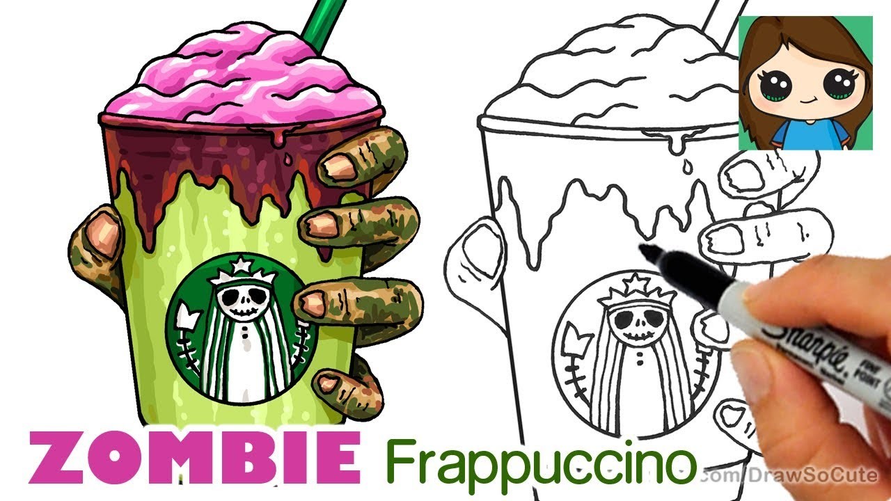 1280x720 How To Draw A Starbucks Zombie Frappuccino - Starbucks Frappuccino Drawing