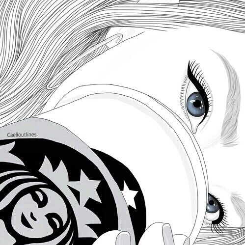 499x499 Image About Girl - Starbucks Girl Drawing