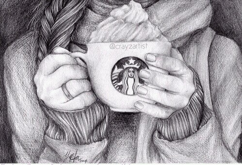 499x340 Image About Girl In Starbucks - Starbucks Girl Drawing