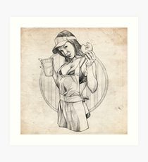 210x230 Starbucks Drawing Art Prints Redbubble - Starbucks Girl Drawing