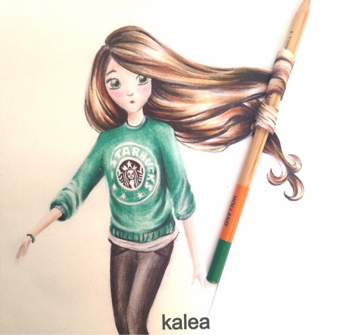 500x478 Another Shared - Starbucks Girl Drawing