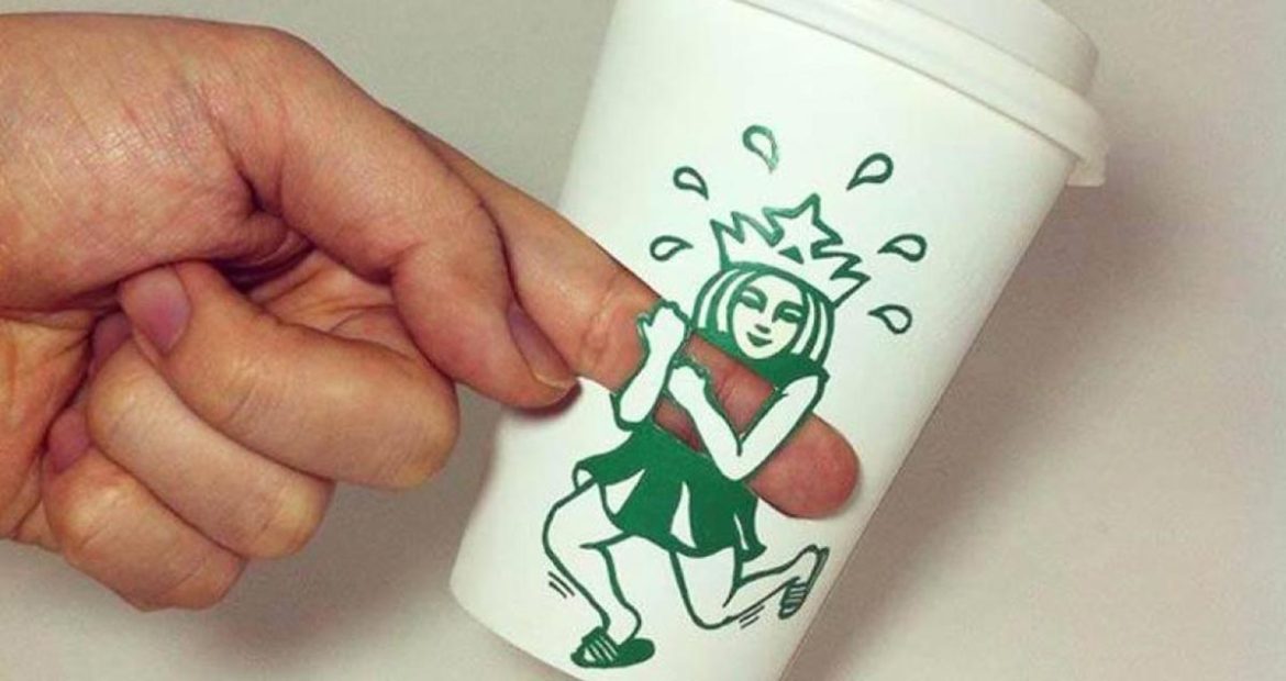 1170x620 Korean Artist's Amazing Doodles Imagine The Secret Life - Starbucks Logo Drawing