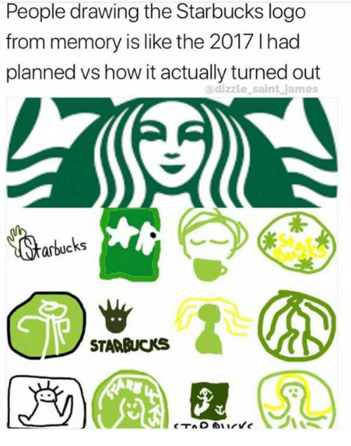 500x635 People Drawing The Starbucks Logo From Memory Is Like - Starbucks Logo Drawing