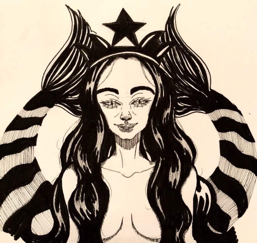 1024x967 Starbucks Logo Reimagined Doodles And Drawings Amino - Starbucks Logo Drawing