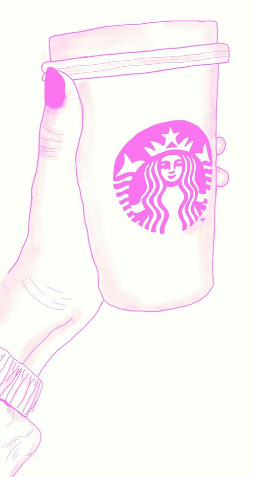 500x943 I Love Starbucks Pink Tumblr On We Heart It - Starbucks Tumblr Drawing