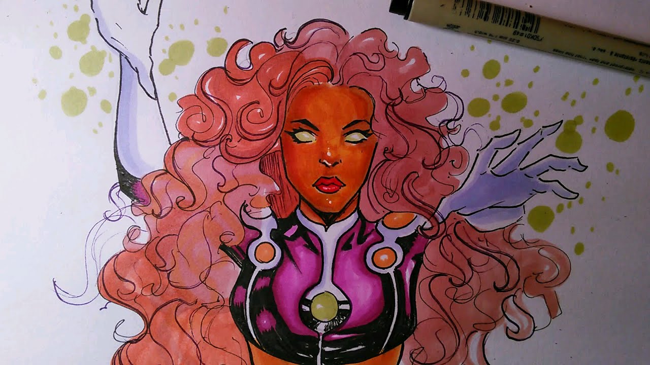 1280x720 starfire dc comics drawing - Starfire Drawing