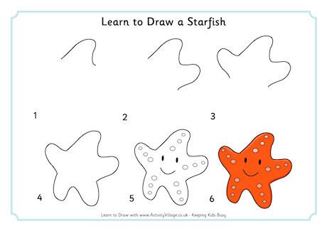 460x325 learn to draw a starfish kids drawing in drawings - Starfish Cartoon Drawing