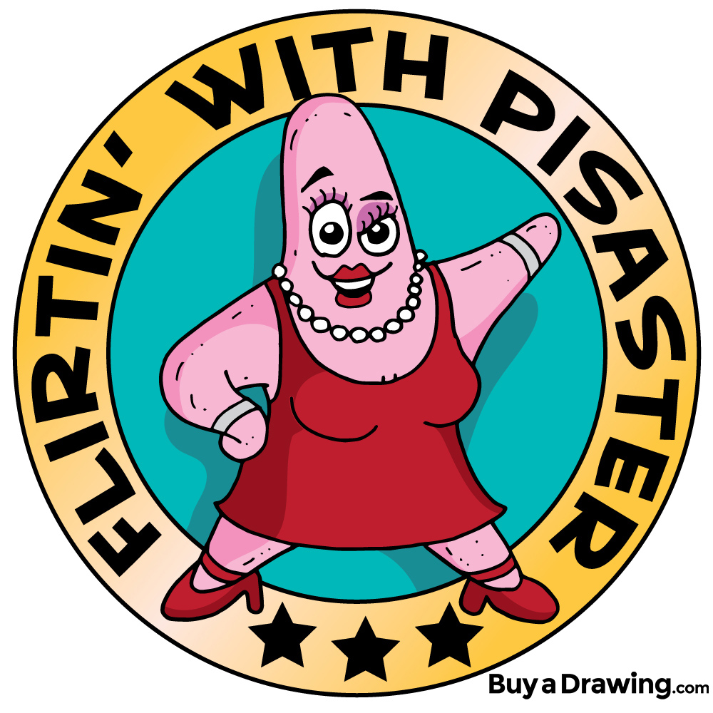 1000x1000 cartoon female flirting starfish drawing for a nature center - Starfish Cartoon Drawing