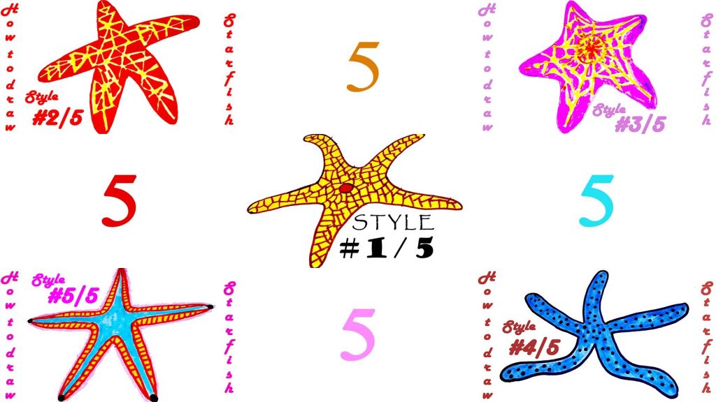 1024x576 Starfish Drawing New How To Draw A Starfish Easy For Kids - Starfish Drawing For Kids