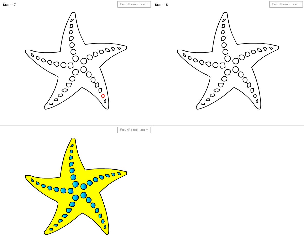 1250x1032 Starfish Drawing Step - Starfish Drawing Images