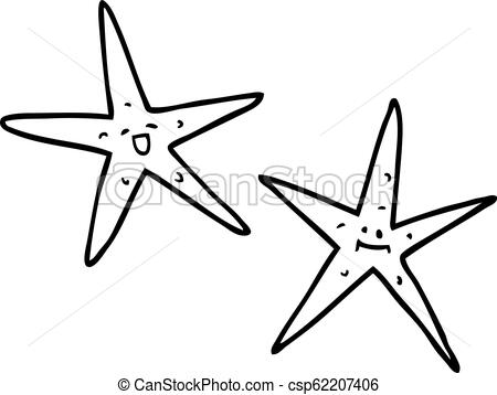 450x358 Line Drawing Cartoon Star Fish - Starfish Line Drawing