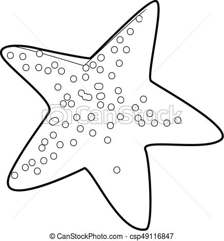 437x470 Starfish Icon Outline Starfish Icon In Outline Style Isolated - Starfish Outline Drawing