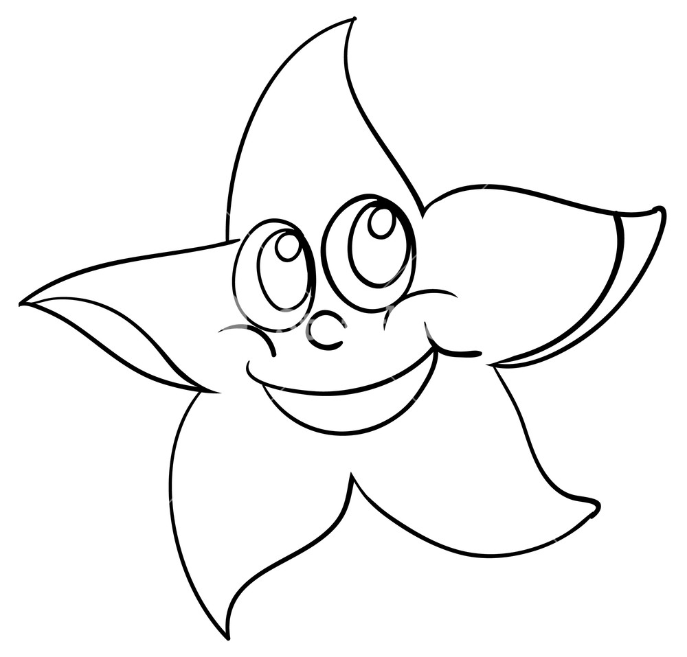 1000x957 Illustration Of A Starfish Outline Royalty Free Stock Image - Starfish Outline Drawing