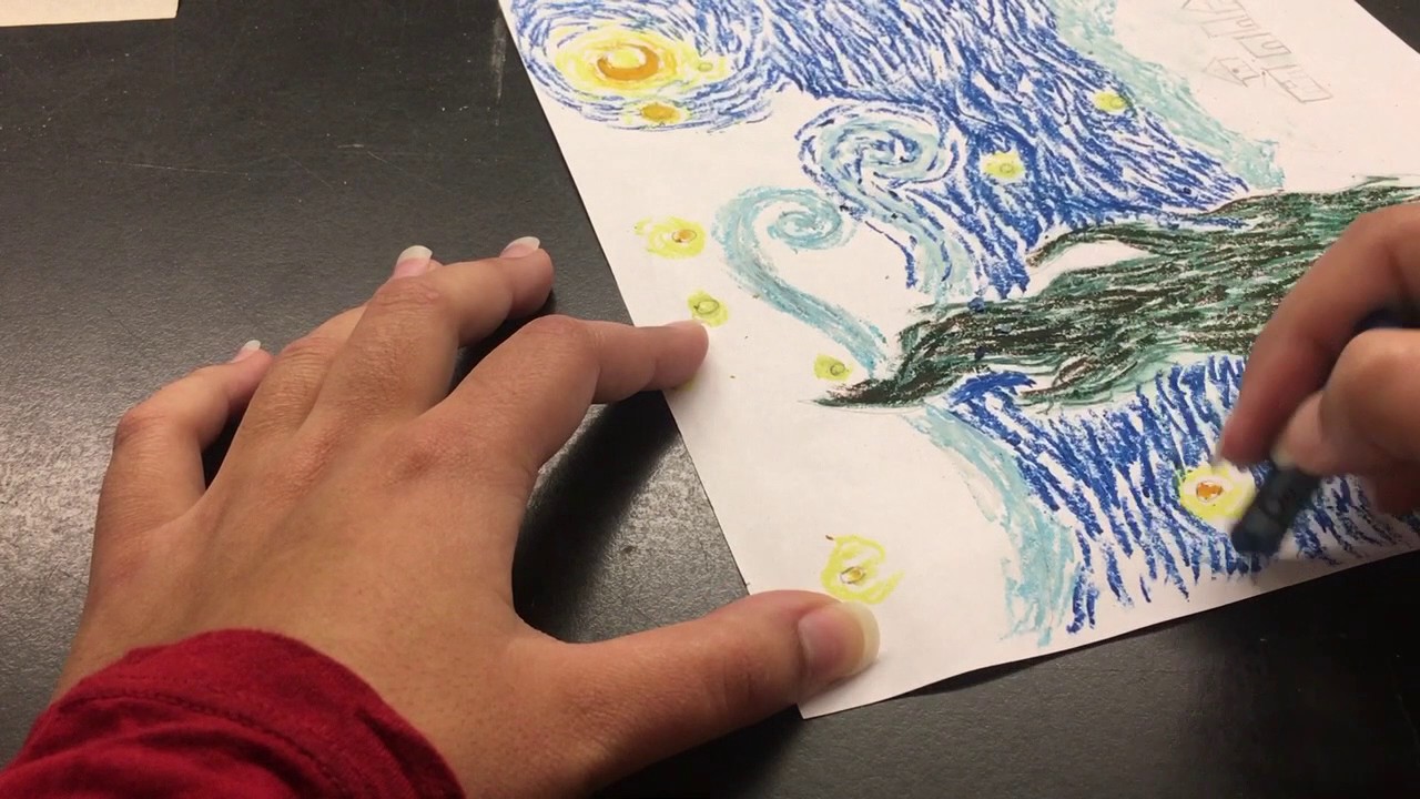 1280x720 starry night drawing tutorial - Starry Night Drawing
