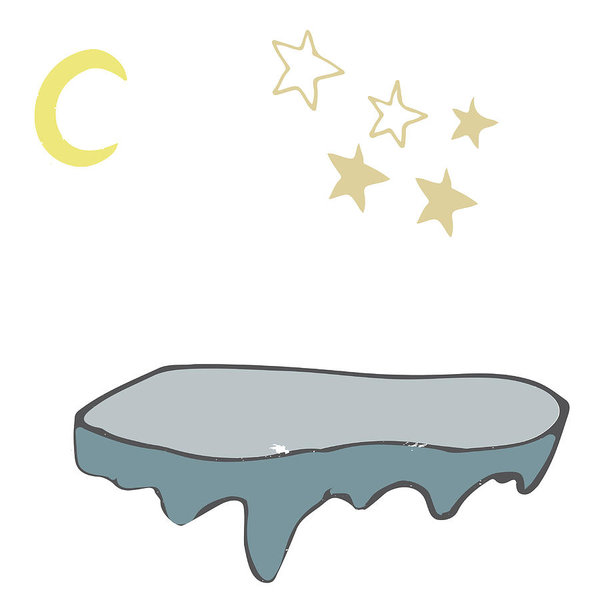 600x600 iceberg and stars moon landscape vector illustration drawing - Stars And Moon Drawing