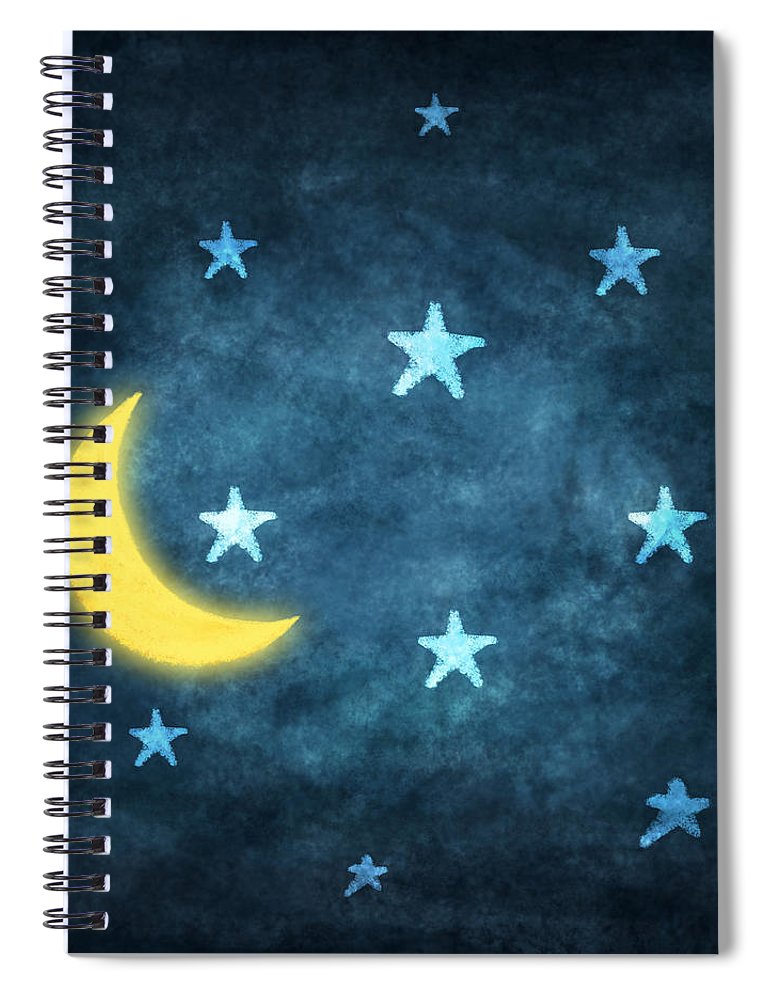 770x1000 Stars And Moon Drawing With Chalk Spiral Notebook For Sale - Stars And Moon Drawing