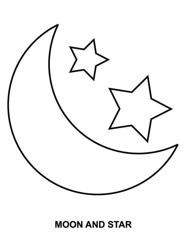 612x792 Coloring Pages Of Sun Moon And Stars Moon Coloring Pages - Stars And Moon Drawing