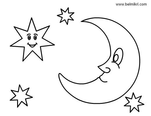 520x400 Diffrent Stars Drawing - Stars And Moon Drawing