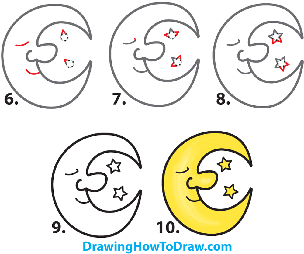 1000x836 How To Draw A Cartoon Moon And Stars Easy Step - Stars And Moon Drawing