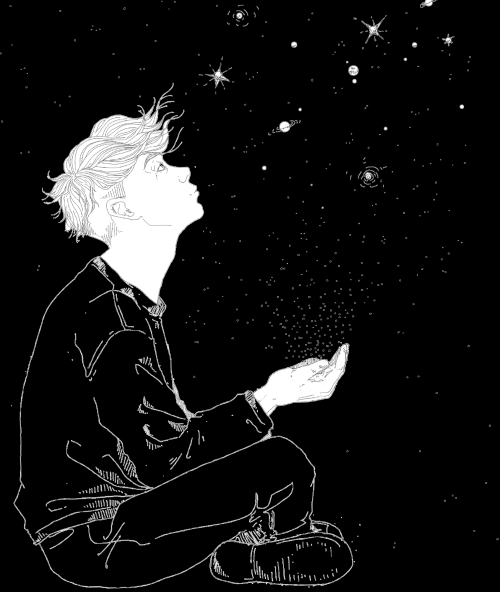 500x592 Drawing Art Black And White My Art Grunge Space Galaxy Stars - Stars Drawing Tumblr