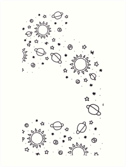 413x549 Cute Tumblr Stars Planets Graphic Art Prints - Stars Drawing Tumblr