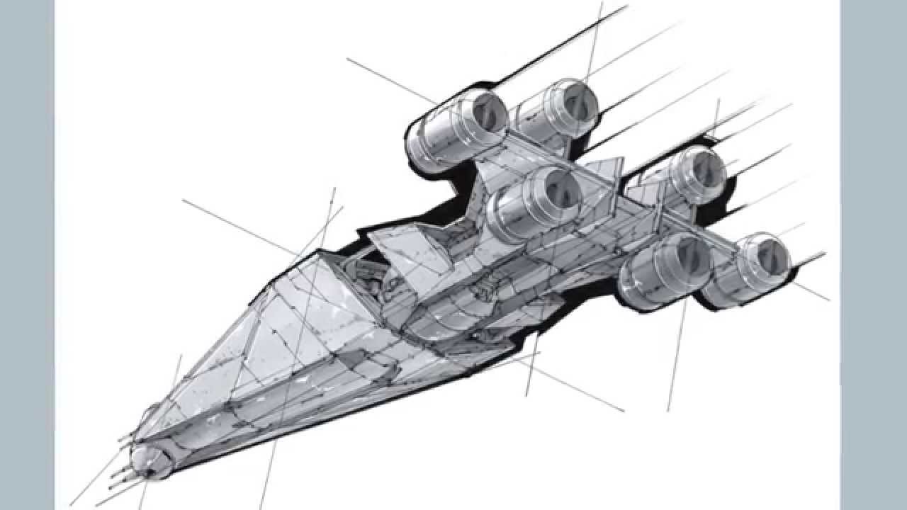 1280x720 how to draw a spaceship - Starship Drawing