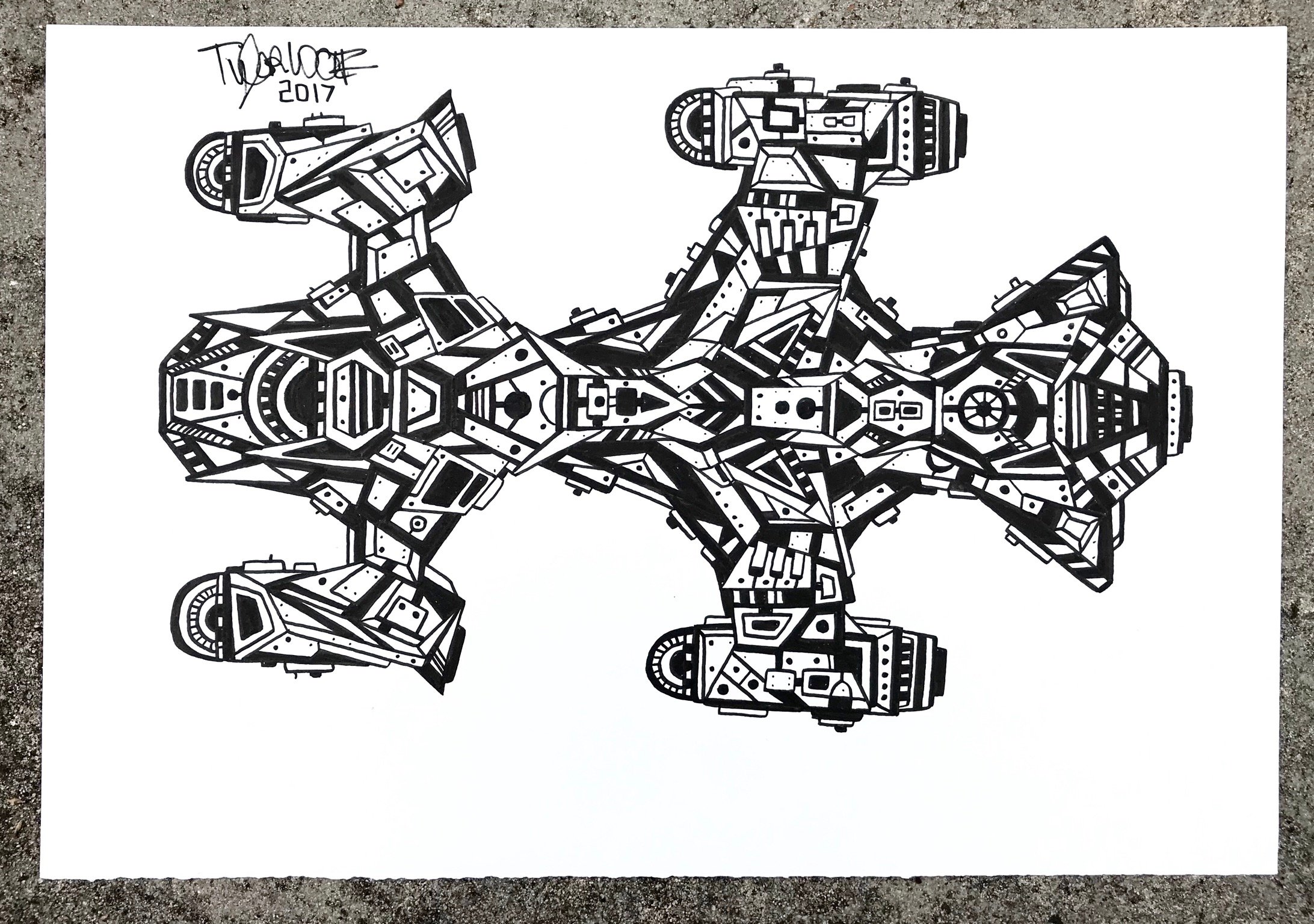 2184x1536 starship drawing tylerwolf - Starship Drawing
