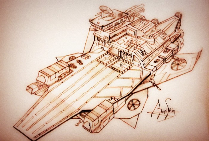 700x472 starship drawing arch - Starship Drawing