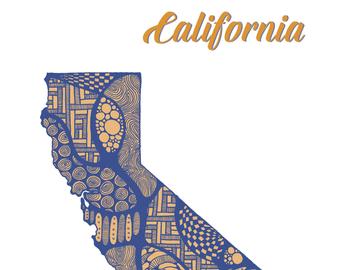 340x270 California Drawing Etsy - State Of California Drawing