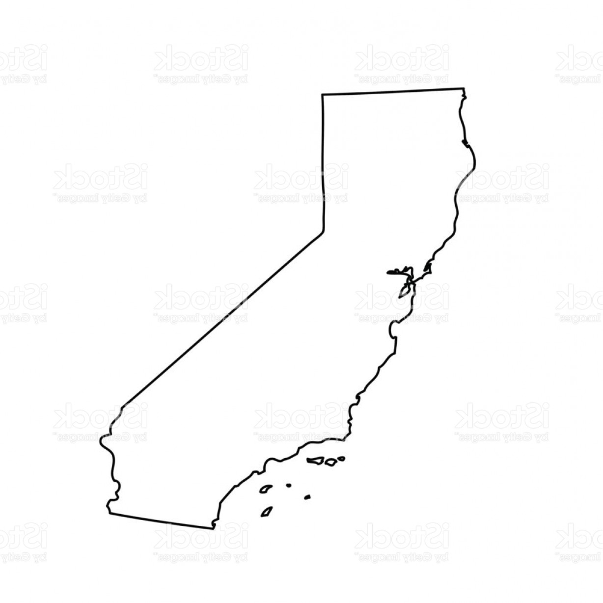 1228x1228 Map Of The U S State California Gm Soidergi - State Of California Drawing