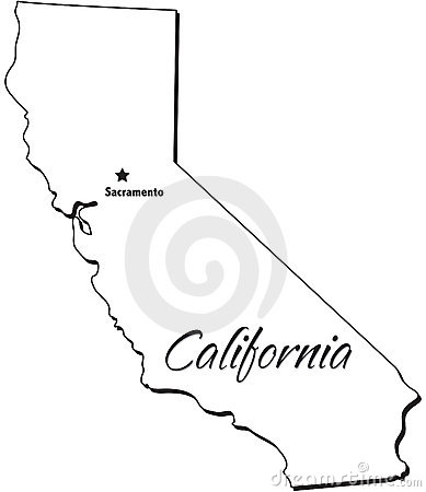 389x450 California State Map Clipart - State Of California Drawing