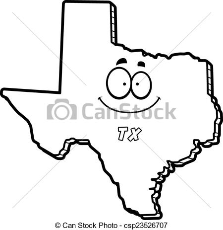 450x463 Cartoon Texas A Cartoon Illustration Of The State Of Texas Smiling - State Of Texas Outline Drawing