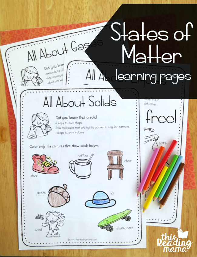 650x850 states of matter learning pages {free!} - States Of Matter Drawing