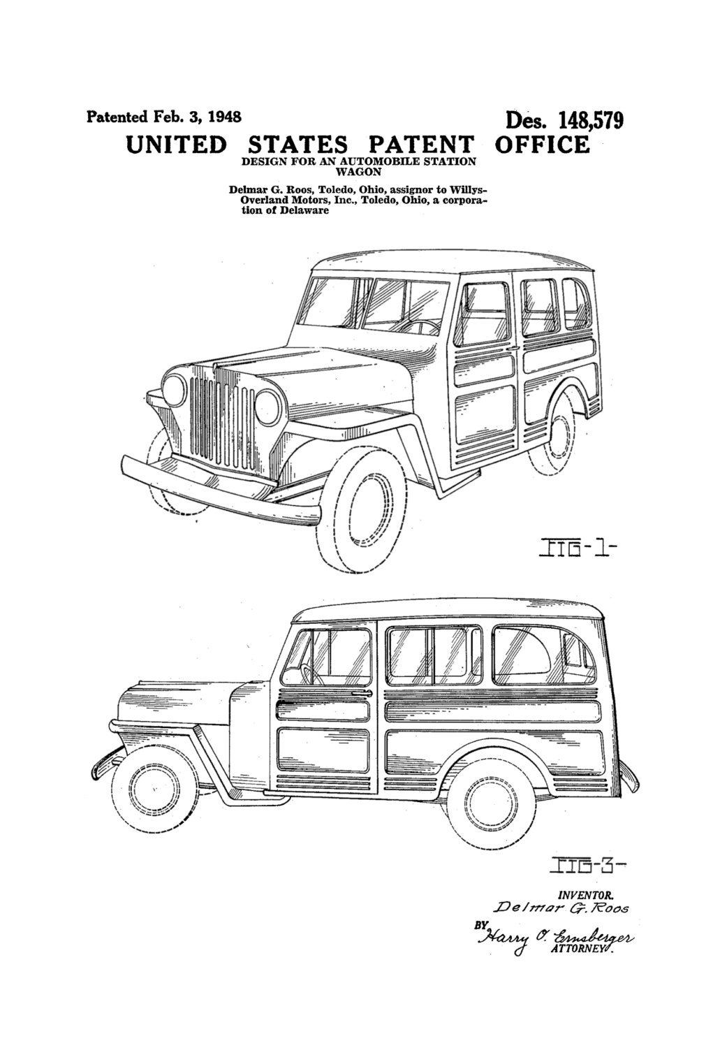 1021x1500 willys jeep station wagon patent patent print, wall decor - Station Wagon Drawing