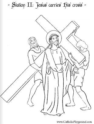 310x406 Stations Of The Cross Catholic Coloring Sheets All Fourteen Pages - Stations Of The Cross Drawings