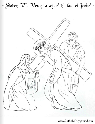 309x403 The Stations Of The Cross In Coloring Pages Catholic Playground - Stations Of The Cross Drawings