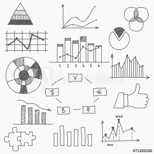 500x500 hand drawn doodle business sketches finance statistics - Statistics Drawing