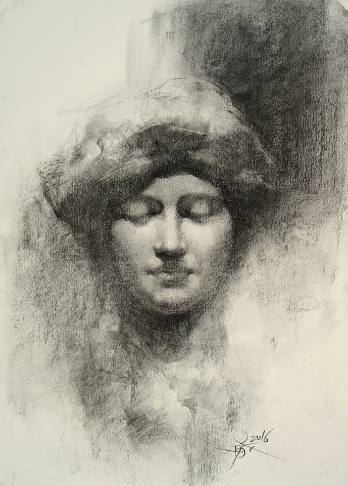 689x960 statue drawing with charcoal by chien chung wei chien - Statue Drawing