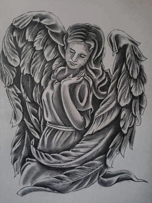 526x700 Angel Statue Drawing - Statue Drawing