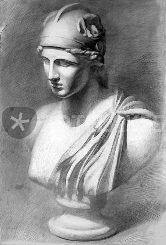 544x800 Ares - Statue Drawing