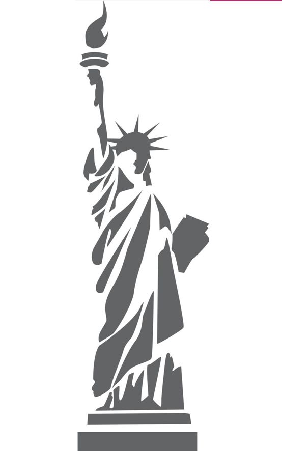 554x886 Statue Of Liberty Vacationcampingplaces Silhouettes, Vectors - Statue Of Liberty Black And White Drawing